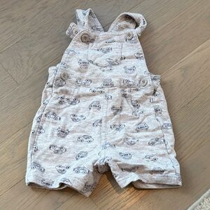 Gray Car Print Kids Overalls